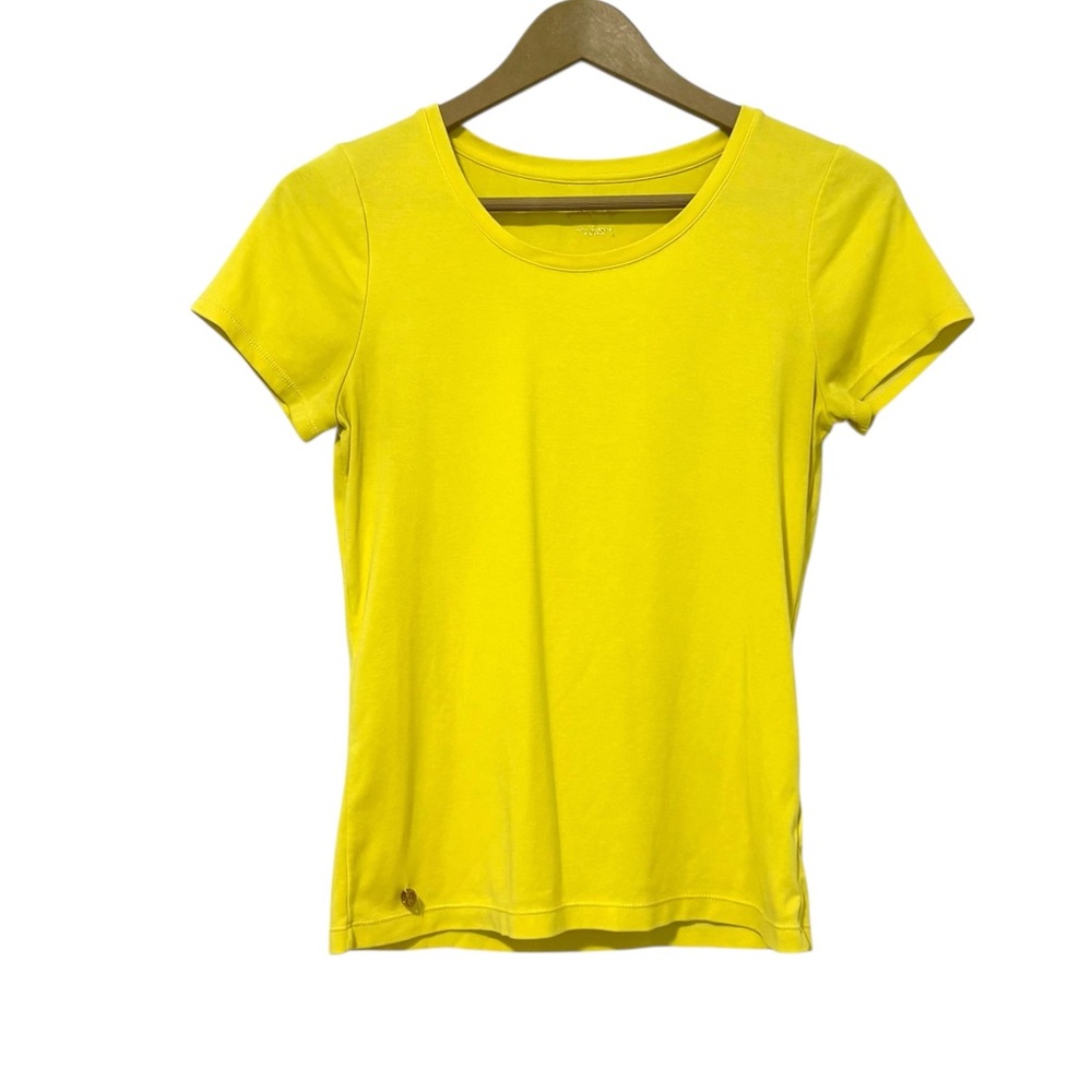 Lilly Pulitzer Yellow Short Sleeve Shirt Size Small Preppy‎ Colorful Travel